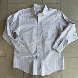 Brooks Brothers Regent Cotton White/Purple Dress Shirt-Sz. 17-24 (XL)